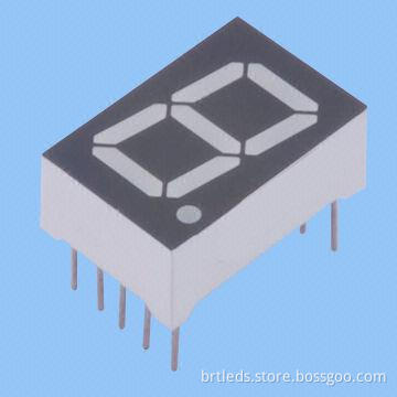 Single-digit 7-segment LED Display, 0.52-inch Red Color, Common Anode, White Segment and Black Face